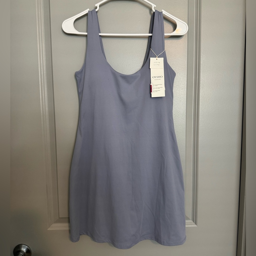 Oysho Tennis Dress, Blue Athletic Mini Dress